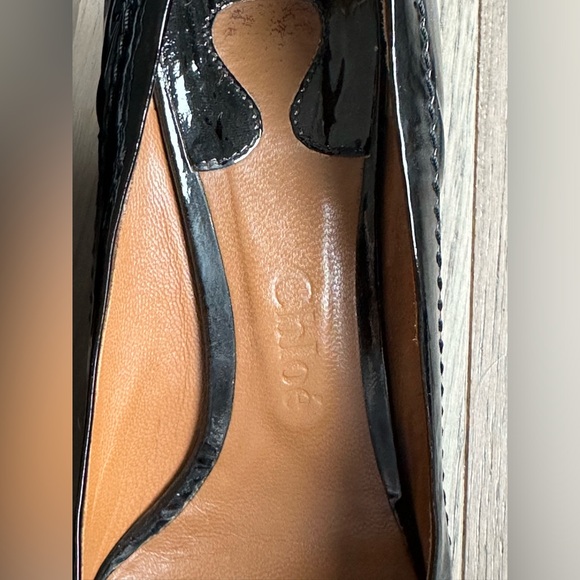 Chloé Leather Pumps, lacquered, black, leather, wedge heel - Picture 8 of 8